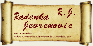 Radenka Jevremović vizit kartica